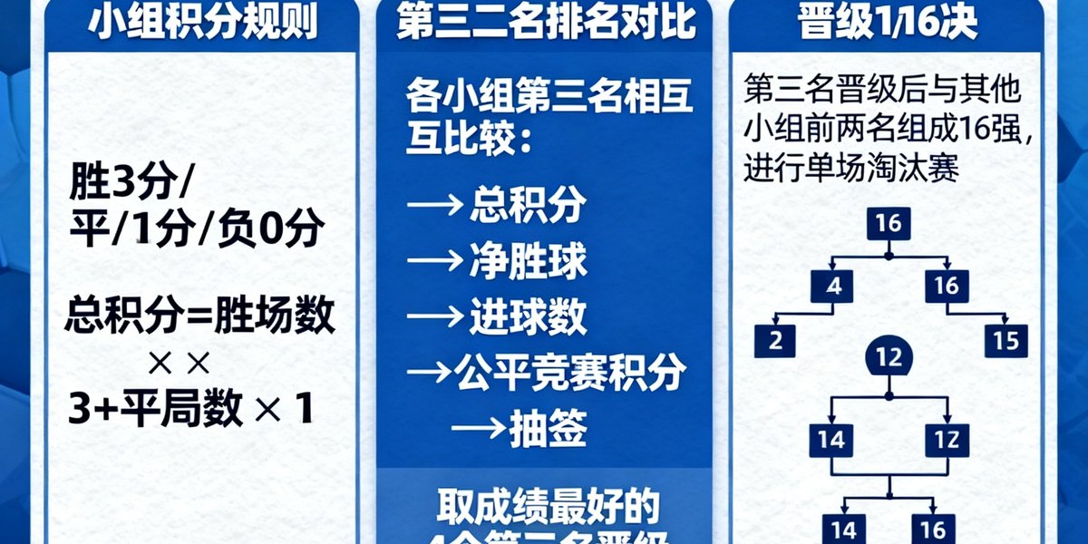 2026世界杯小组赛第三名出线规则详细图解，如何晋级1/16决赛